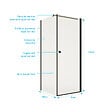 AURLANE - Porte de Douche Pivotante 70x180cm et Retour 90cm - Profil Noir - Verre 5mm - DARK ELEMENTARY - vignette