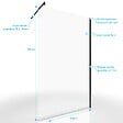 AURLANE - Paroi de Douche 140x200cm Verre Transparent - Barre de Fixation Extensible et Profil Noir - vignette