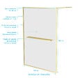 AURLANE - Paroi de Douche Or Doré Brossé 140x200cm - Porte-Serviette et Etagère - vignette