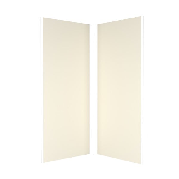 AURLANE - Pack 2 Panneaux muraux Ivoire 90x210cm avec Profilés Chrome - WALL'IT - large