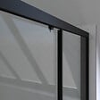 AURLANE - Porte de douche Double Coulissant 140x200 cm - Verre transparent - Profilé Noir - CRUSH - vignette