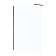 AURLANE - Paroi de Douche 140x195 cm en Verre Trempé 5 mm - Finition Noire - DARK ELEMENTARY - vignette