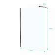 AURLANE - Paroi de Douche 140x195 cm en Verre Trempé 5 mm - Finition Noire - DARK ELEMENTARY - vignette