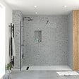 AURLANE - Paroi de Douche 140x195 cm en Verre Trempé 5 mm - Finition Noire - DARK ELEMENTARY - vignette