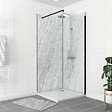 AURLANE - Pack de 2 Panneaux Muraux Pierre Artic Storm 90+90x210 cm avec Profilés NOIR MAT - STONE'IT - vignette