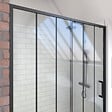 AURLANE - Porte de douche 120x200 cm - Verre sérigraphié - Profilé Noir - CRUSHX - vignette