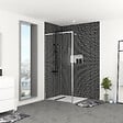 AURLANE - Paroi de Douche 100x200 cm - Cadre et Bras Aluminium Chrome - CHROMED CONTOURING - vignette