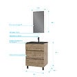 AURLANE - Pack Meuble SDB 60cm sur pieds 3 tiroirs Chene_Vasque noire + Miroir Led - TIMBER 60_Pack 14 - vignette