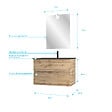 AURLANE - Meuble salle de bain 80x54 - Finition chene naturel + vasque noire + miroir Led - TIMBER 80 - Pack33 - vignette