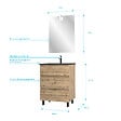 AURLANE - Meuble salle de bain 60x80 - Finition chene naturel + vasque noire + miroir Led - TIMBER 60 - Pack39 - vignette