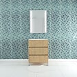 AURLANE - Pack Meuble Salle de Bains 60cm Chêne Clair 3 Tiroirs, Vasque, Miroir 60x80 à Leds intégrées - XENOS - vignette