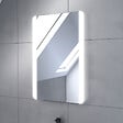 AURLANE - Meuble salle de bain 60x80 - Finition chene naturel - vasque noire + miroir Led - TIMBER 60 - Pack02 - vignette