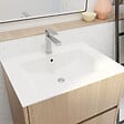 AURLANE - Pack Meuble Salle de Bains 60 cm Chêne Clair, 3 tiroirs avec Vasque Céramique - XENOS - vignette
