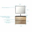AURLANE - Pack Meuble SDB 80cm suspendu 2 tiroirs Chene_Vasque noire + Miroir - TIMBER 80 - vignette