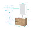 AURLANE - Pack Meuble Salle de Bains 80cm Chêne Clair 2 Tiroirs, Vasque, Miroir 60x80 à Leds intégrées - XENOS - vignette