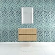 AURLANE - Pack Meuble Salle de Bains 80cm Chêne Clair 2 Tiroirs, Vasque, Miroir 60x80 à Leds intégrées - XENOS - vignette