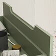 AURLANE - Meuble de Salle de Bains LEON 80cm Vert Olive - 2 Tiroirs en MDF Ondulés - Vasque à encastrer - vignette