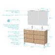 AURLANE - Meuble Salle de Bains 120 cm Chêne Clair 6 Tiroirs, Vasque, Miroirs 60x80 et Réglettes Led - XENOS - vignette
