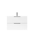 AURLANE - Meuble de Salle de Bains 80cm Suspendu Blanc 2 Tiroirs - Vasque Blanche - ELEMENTARY - vignette