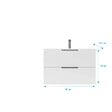 AURLANE - Meuble de Salle de Bains 80cm Suspendu Blanc 2 Tiroirs - Vasque Blanche - ELEMENTARY - vignette