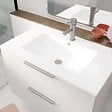 AURLANE - Meuble de Salle de Bains 80cm Suspendu Blanc 2 Tiroirs - Vasque Blanche - ELEMENTARY - vignette