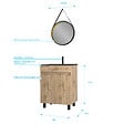 AURLANE - Pack Meuble SDB 60cm sur pieds 2 portes Chene_Vasque noire + Miroir Barber - TIMBER 60_Pack20 - vignette