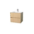 AURLANE - Pack Meuble Salle de Bains 60 cm Chêne Clair, 2 tiroirs avec Vasque Céramique - XENOS - vignette
