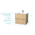 AURLANE - Pack Meuble Salle de Bains 60 cm Chêne Clair, 2 tiroirs avec Vasque Céramique - XENOS - vignette