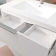 AURLANE - Meuble de Salle de Bains 60cm Suspendu Blanc 2 Tiroirs - Vasque Blanche - ELEMENTARY - vignette