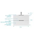 AURLANE - Meuble de Salle de Bains 60cm Suspendu Blanc 2 Tiroirs - Vasque Blanche - ELEMENTARY - vignette