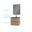 AURLANE - Pack Meuble SDB 60cm suspendu 2 tiroirs Chene_Vasque noire + Miroir - TIMBER 60_Pack07 - vignette