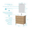 AURLANE - Pack Meuble Salle de Bains 80cm Chêne Clair 3 Tiroirs, Vasque, Miroir 60x80 et réglette Led - XENOS - vignette