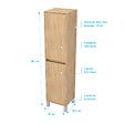AURLANE - Colonne de rangement Chêne Clair sur Pieds - Hauteur 160 cm - 2 Portes - XENOS - vignette
