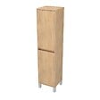 AURLANE - Colonne de rangement Chêne Clair sur Pieds - Hauteur 160 cm - 2 Portes - XENOS - vignette
