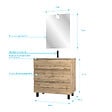 AURLANE - Pack Meuble SDB 80cm sur pieds 3 tiroirs Chene_Vasque blanche + Miroir Led - TIMBER 80_Pack47 - vignette