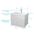 AURLANE - Meuble de salle de bains 60cm a Suspendre Blanc - 2 Portes - Vasque Blanche - ELEMENTARY - vignette