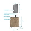 AURLANE - Meuble salle de bain 60x80 - Finition chene naturel - vasque blanche + miroir Led - TIMBER 60 - vignette
