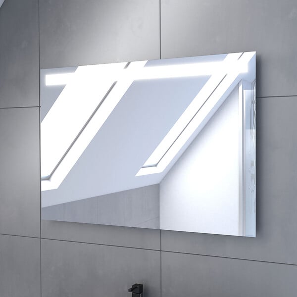 AURLANE - Meuble salle de bain 80x54 - Finition chene naturel + vasque noire + miroir Led - TIMBER 80 - Pack12 - large