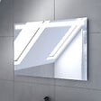 AURLANE - Meuble salle de bain 80x54 - Finition chene naturel + vasque noire + miroir Led - TIMBER 80 - Pack12 - vignette