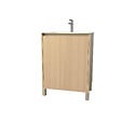 AURLANE - Pack Meuble Salle de Bains 60 cm Chêne Clair, 2 portes avec Vasque Céramique - XENOS - vignette