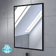 AURLANE - Pack Meuble SDB 60cm sur pieds 3 tiroirs Chene_Vasque noire + Miroir - TIMBER 60_Pack13 - vignette
