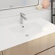 AURLANE - Pack Meuble Salle de Bains 80 cm Chêne Clair, 2 tiroirs avec Vasque Céramique - XENOS - vignette