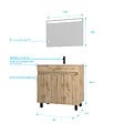 AURLANE - Meuble salle de bain 80x80 -Finition chene naturel + vasque blanche + miroir Led- TIMBER 80 - Pack26 - vignette