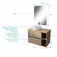 AURLANE - Meuble salle de bains 80 TIMBER Décor Chêne Tiroirs + Module - Vasque Blanche - Miroir 60x80 - vignette