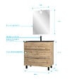 AURLANE - Meuble salle de bain 80x60 - Finition chene naturel + vasque noire + miroir Led - TIMBER 80 - Pack43 - vignette