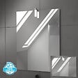 AURLANE - Meuble salle de bain 80x60 - Finition chene naturel + vasque noire + miroir Led - TIMBER 80 - Pack43 - vignette