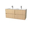 AURLANE - Pack Meuble Salle de Bains 120 cm Chêne Clair, 4 tiroirs avec Vasque Céramique - XENOS - vignette