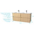 AURLANE - Pack Meuble Salle de Bains 120 cm Chêne Clair, 4 tiroirs avec Vasque Céramique - XENOS - vignette