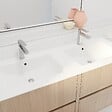 AURLANE - Pack Meuble Salle de Bains 120 cm Chêne Clair, 4 tiroirs avec Vasque Céramique - XENOS - vignette