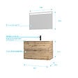 AURLANE - Pack Meuble SDB 80cm suspendu 2 tiroirs Chene_Vasque blanche + Miroir Led - TIMBER 80_Pack36 - vignette